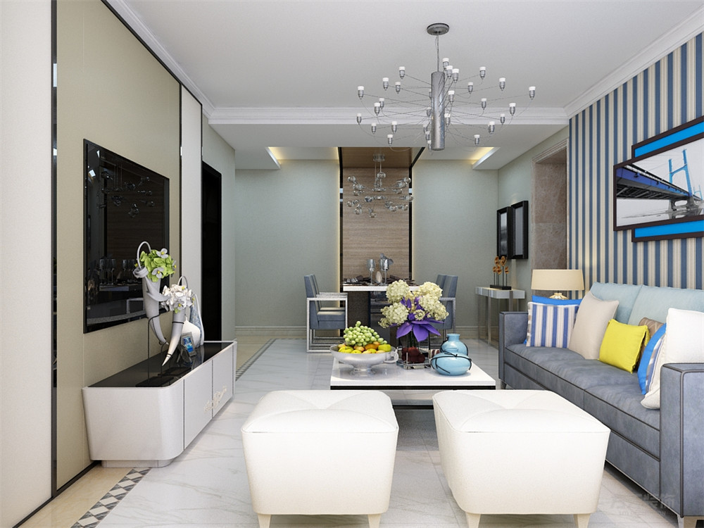 北京奧萊城中式風格二居室裝修效果圖_109平米5萬裝修設計案例-北京房