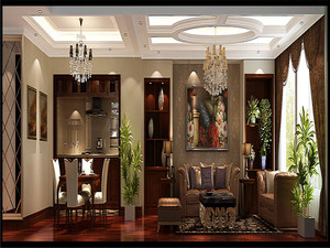 140平米普通戶型美式風格家裝裝修圖片設計-北京齊裝網裝修效果圖